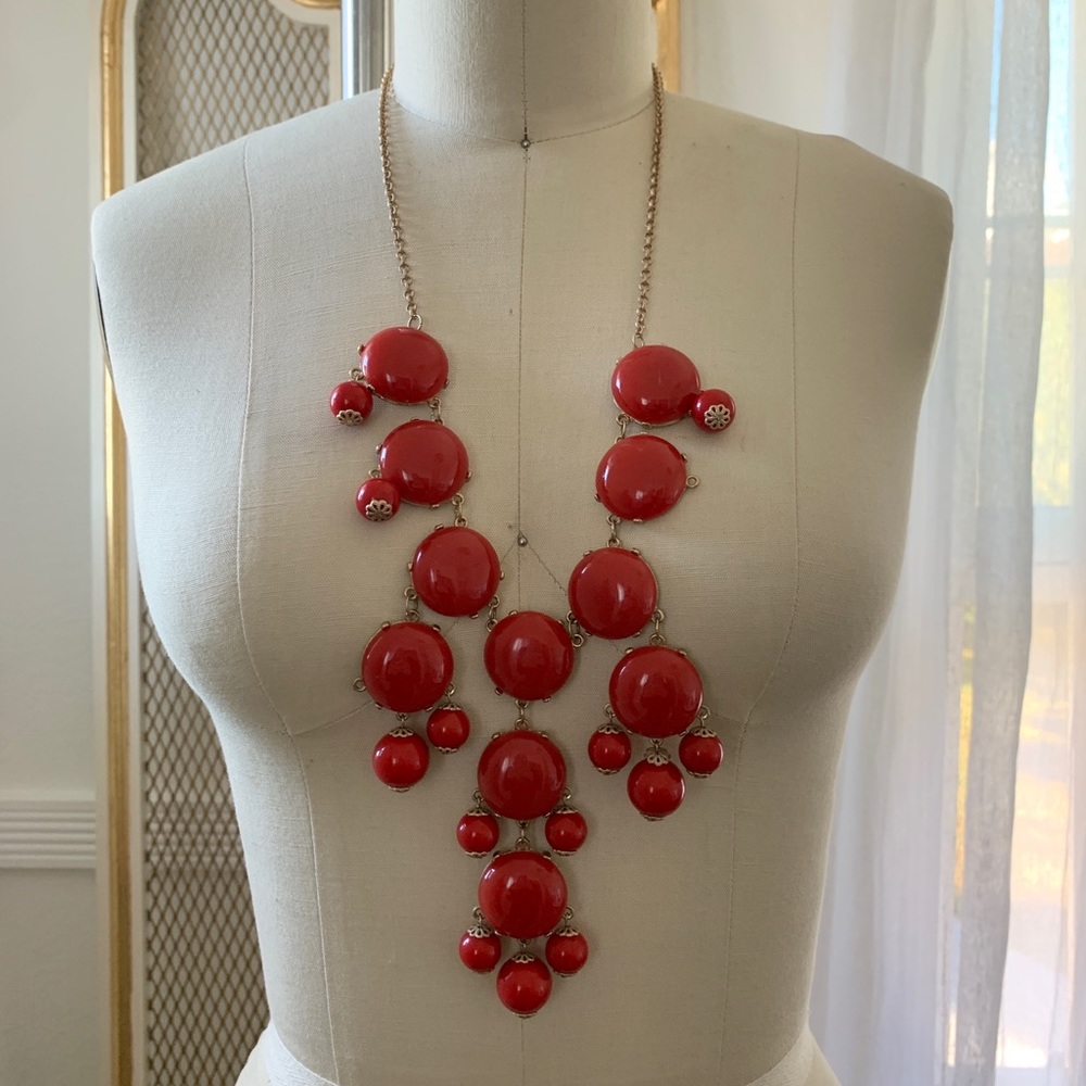 Original J. Crew Bubble Necklace Red
